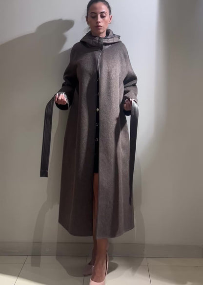 Cappotto Vicolo Fango con cintura
