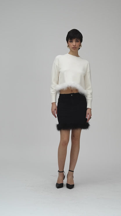 Maglia con piume