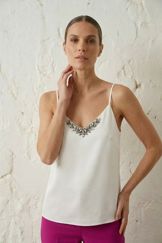 Top bretelle con scollo