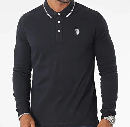 Polo manica lunga blu