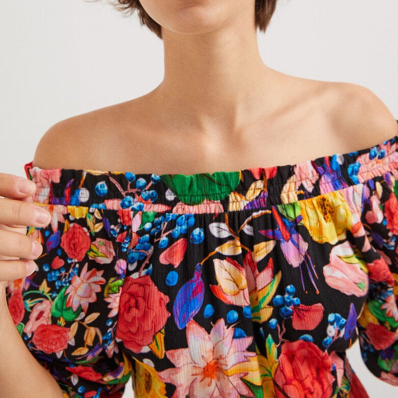 DESIGUAL FLOWERS AND LAYERS DRESS 