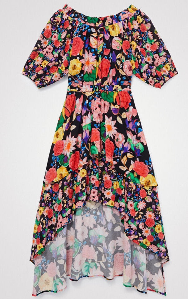 DESIGUAL FLOWERS AND LAYERS DRESS 