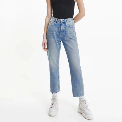 Jeans high rise straight ankle
