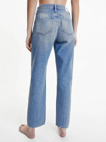 Jeans high rise straight ankle